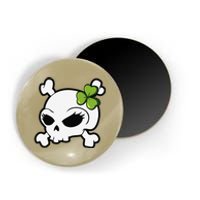 Cute Irish Shamrock Leaf Skull Magnet