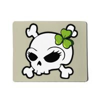 Cute Irish Shamrock Leaf Skull Mousepad