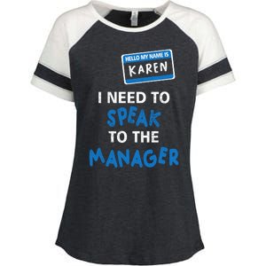 Can I Speak To The Manager Karen Enza Ladies Jersey Colorblock Tee