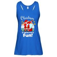 Christmas Is Snow Much Fun Xmas Puns Dabbing Santa Funny Gift Ladies Essential Flowy Tank