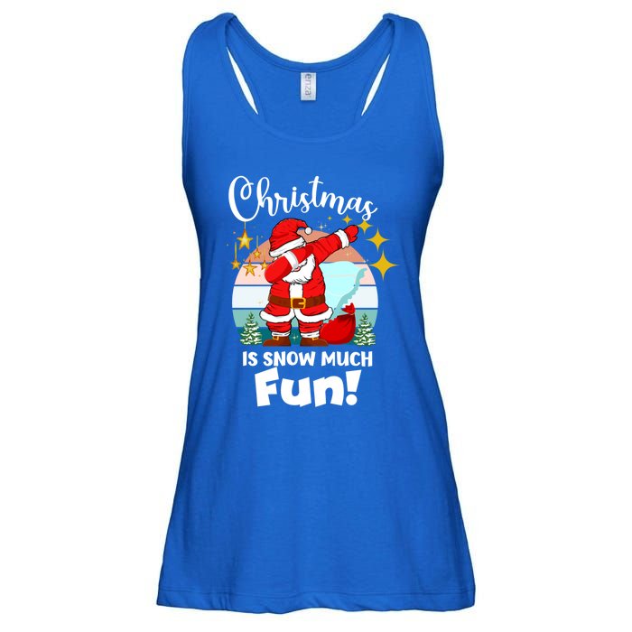 Christmas Is Snow Much Fun Xmas Puns Dabbing Santa Funny Gift Ladies Essential Flowy Tank