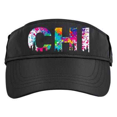 CHI Illinois Skyline Color Paint Splash Rainbow Chicago City Adult Drive Performance Visor