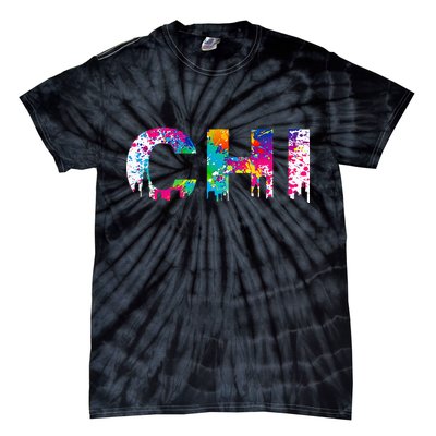 CHI Illinois Skyline Color Paint Splash Rainbow Chicago City Tie-Dye T-Shirt