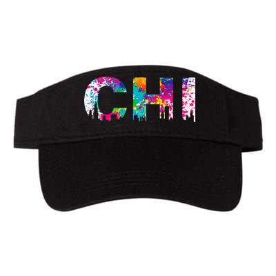 CHI Illinois Skyline Color Paint Splash Rainbow Chicago City Visor