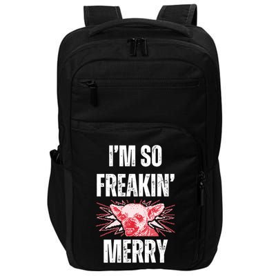Christmas IM So Freaking Merry Scary Chihuahua Dog Gift Impact Tech Backpack