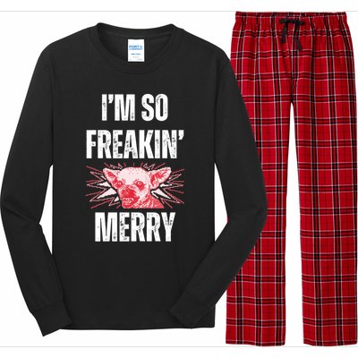 Christmas IM So Freaking Merry Scary Chihuahua Dog Gift Long Sleeve Pajama Set