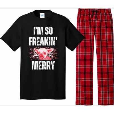 Christmas IM So Freaking Merry Scary Chihuahua Dog Gift Pajama Set