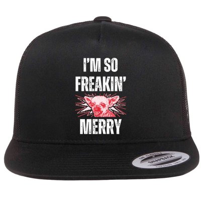 Christmas IM So Freaking Merry Scary Chihuahua Dog Gift Flatbill Hat