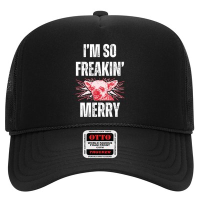 Christmas IM So Freaking Merry Scary Chihuahua Dog Gift Trucker Hat