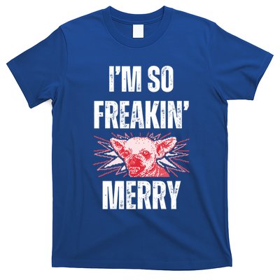 Christmas IM So Freaking Merry Scary Chihuahua Dog Gift T-Shirt