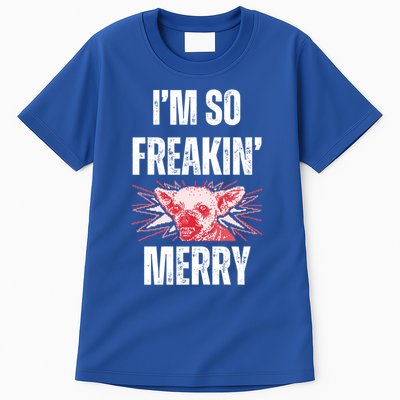 Christmas IM So Freaking Merry Scary Chihuahua Dog Gift Tall T-Shirt