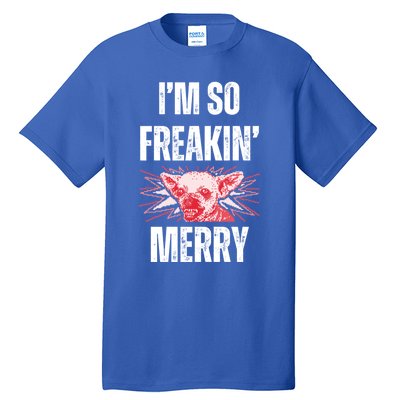 Christmas IM So Freaking Merry Scary Chihuahua Dog Gift Tall T-Shirt