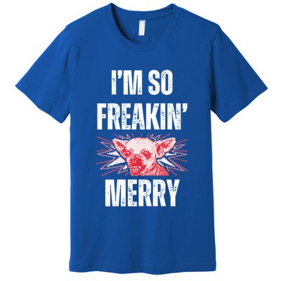 Christmas IM So Freaking Merry Scary Chihuahua Dog Gift Premium T-Shirt