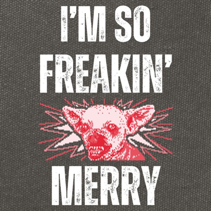 Christmas IM So Freaking Merry Scary Chihuahua Dog Gift Cotton Canvas Backpack