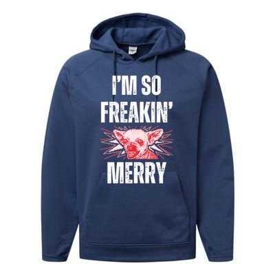 Christmas IM So Freaking Merry Scary Chihuahua Dog Gift Performance Fleece Hoodie