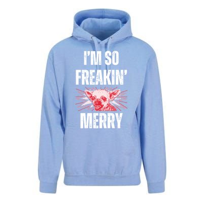 Christmas IM So Freaking Merry Scary Chihuahua Dog Gift Unisex Surf Hoodie