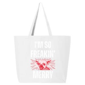 Christmas IM So Freaking Merry Scary Chihuahua Dog Gift 25L Jumbo Tote