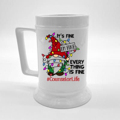 Counselorlife It S Fine I Am Fine Every Thing Is Fine Cute Gift Beer Stein