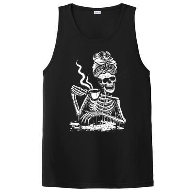 Coffee Ing Skeleton Lazy Diy Halloween Costume Gift PosiCharge Competitor Tank