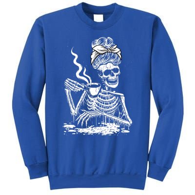 Coffee Ing Skeleton Lazy Diy Halloween Costume Gift Sweatshirt