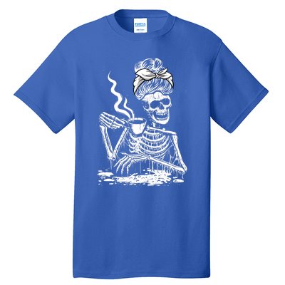 Coffee Ing Skeleton Lazy Diy Halloween Costume Gift Tall T-Shirt