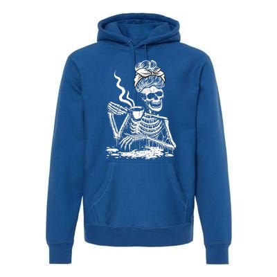 Coffee Ing Skeleton Lazy Diy Halloween Costume Gift Premium Hoodie