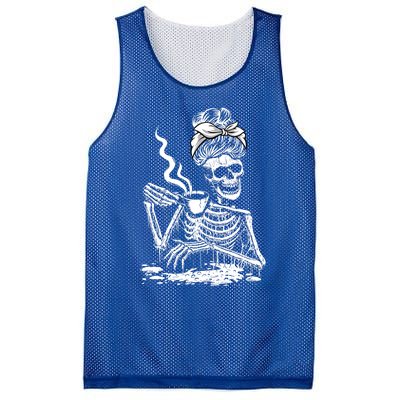 Coffee Ing Skeleton Lazy Diy Halloween Costume Gift Mesh Reversible Basketball Jersey Tank