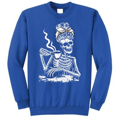 Coffee Ing Skeleton Lazy Diy Halloween Costume Gift Tall Sweatshirt