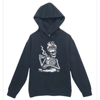 Coffee Ing Skeleton Lazy Diy Halloween Costume Gift Urban Pullover Hoodie