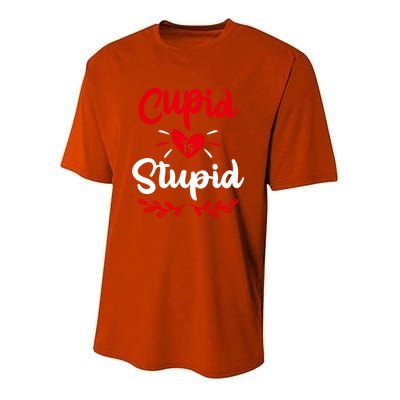 Cupid Is Stupid Funny Anti Valentine's Day Joke Enthusiast Meaningful Gift Youth Performance Sprint T-Shirt