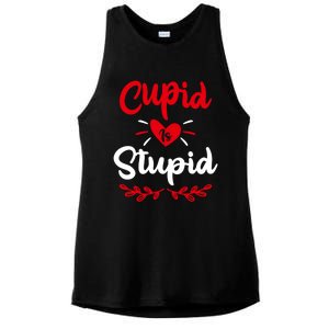 Cupid Is Stupid Funny Anti Valentine's Day Joke Enthusiast Meaningful Gift Ladies PosiCharge Tri-Blend Wicking Tank