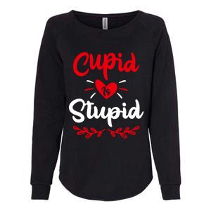 Cupid Is Stupid Funny Anti Valentine's Day Joke Enthusiast Meaningful Gift Womens California Wash Sweatshirt