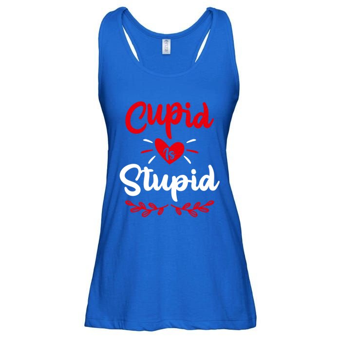 Cupid Is Stupid Funny Anti Valentine's Day Joke Enthusiast Meaningful Gift Ladies Essential Flowy Tank