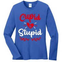 Cupid Is Stupid Funny Anti Valentine's Day Joke Enthusiast Meaningful Gift Ladies Long Sleeve Shirt