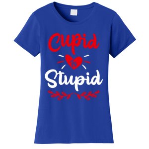 Cupid Is Stupid Funny Anti Valentine's Day Joke Enthusiast Meaningful Gift Women's T-Shirt