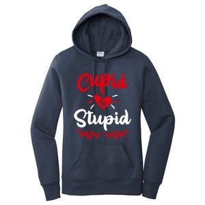 Cupid Is Stupid Funny Anti Valentine's Day Joke Enthusiast Meaningful Gift Women's Pullover Hoodie