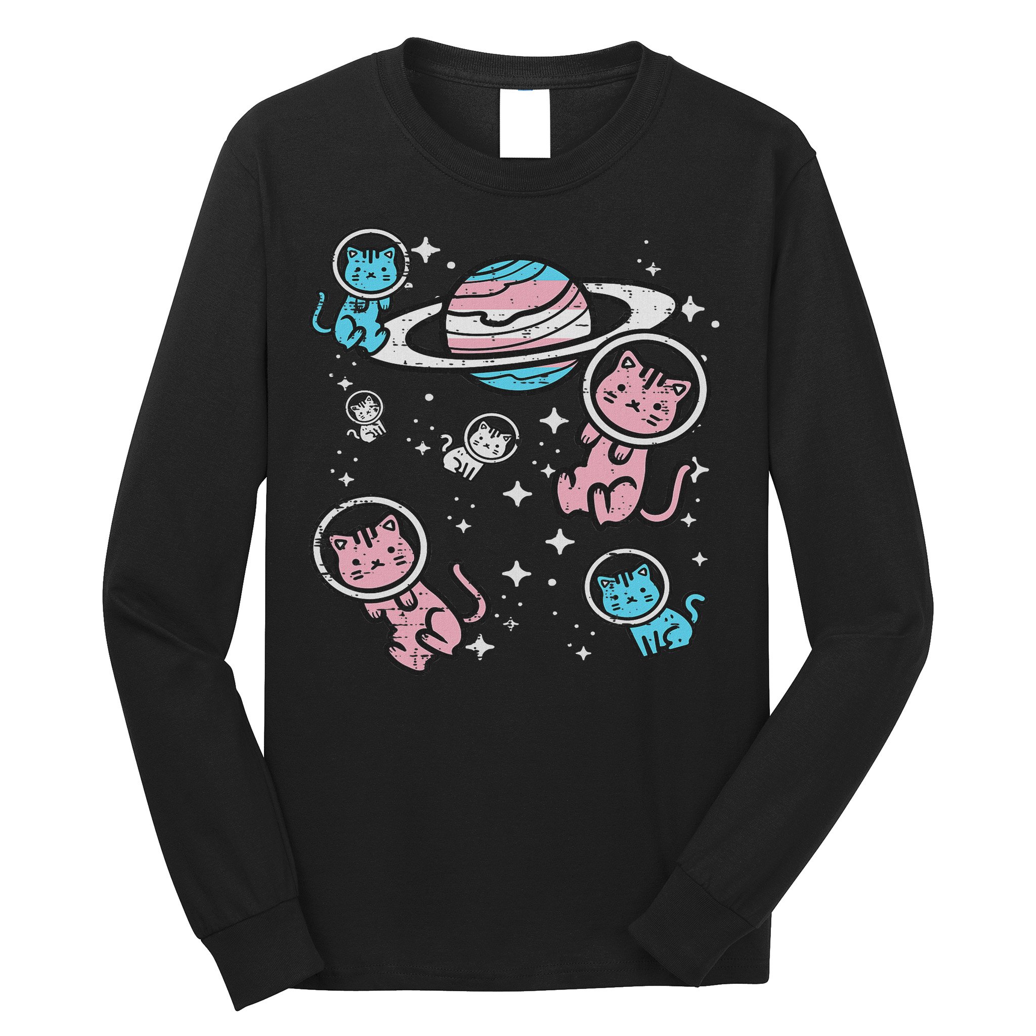 Cats In Space Transsexual Pride Month Lgbt Long Sleeve Shirt