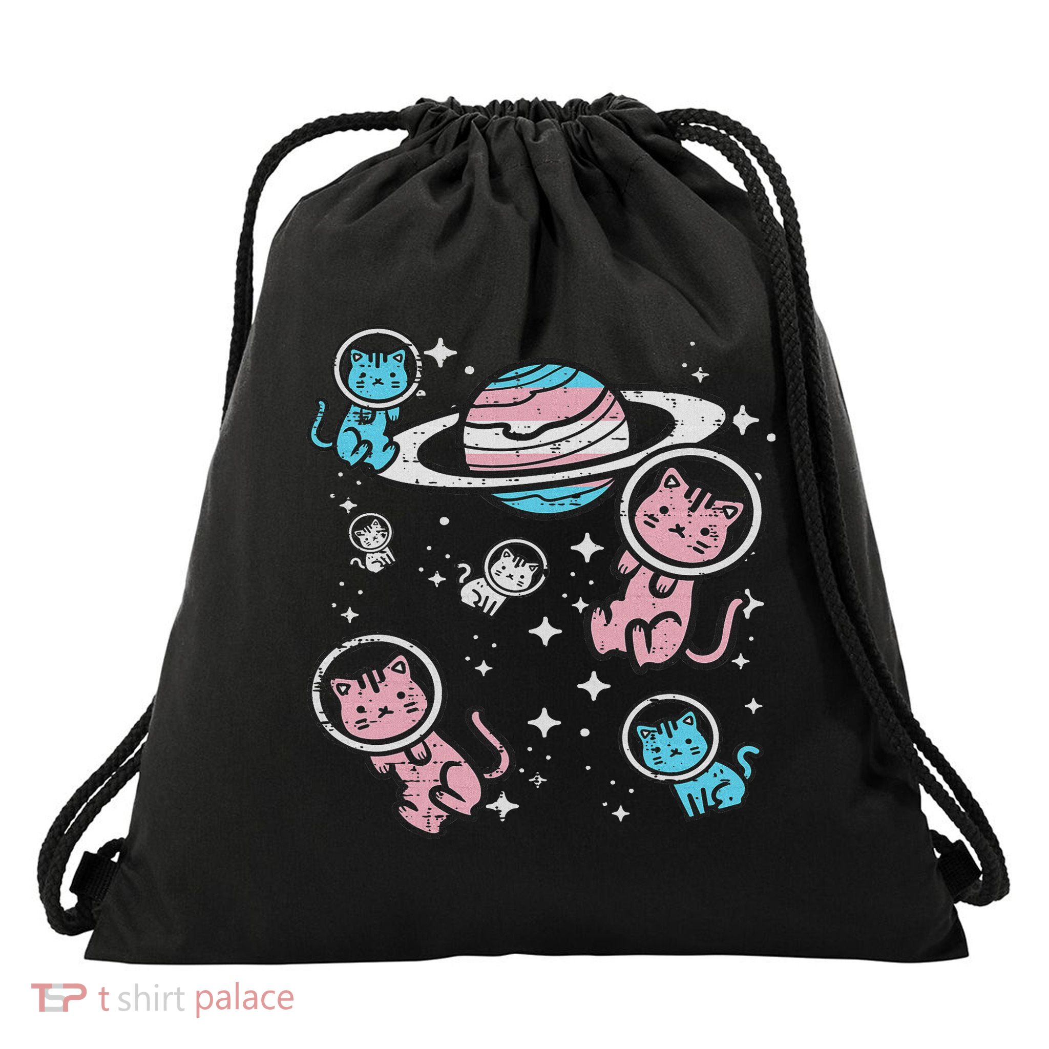 Cats In Space Transsexual Pride Month Lgbt Drawstring Bag