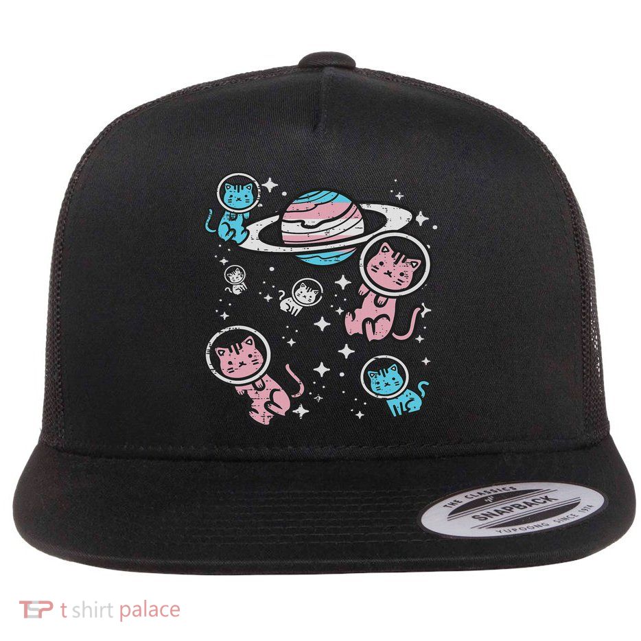 Cats In Space Transsexual Pride Month Lgbt Flatbill Hat