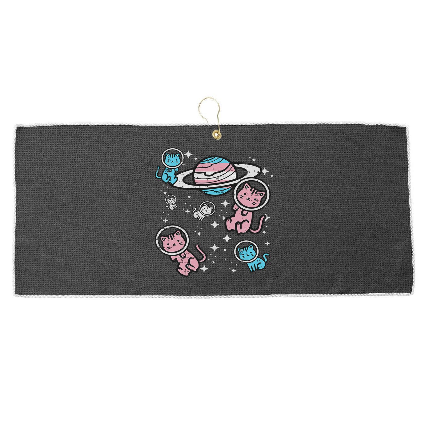 Cats In Space Transsexual Pride Month Lgbt Large Microfiber Waffle Golf Towel