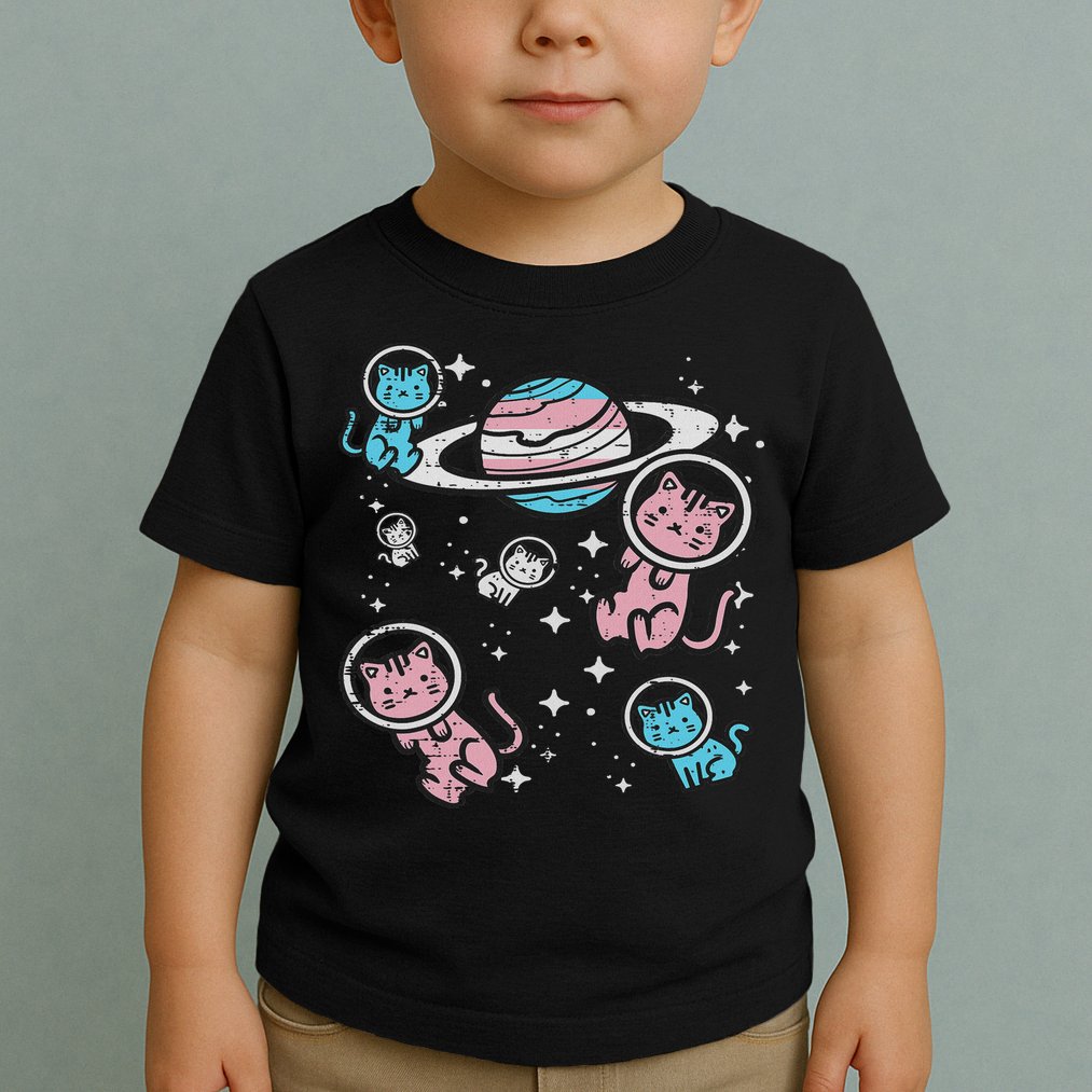 Cats In Space Transsexual Pride Month Lgbt Toddler T-Shirt