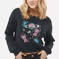 Cats In Space Transsexual Pride Month Lgbt Cropped Pullover Crew