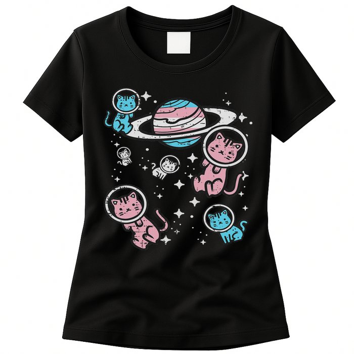 Cats In Space Transsexual Pride Month Lgbt Womens T-Shirt
