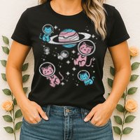 Cats In Space Transsexual Pride Month Lgbt Womens T-Shirt