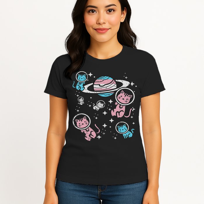 Cats In Space Transsexual Pride Month Lgbt Womens T-Shirt