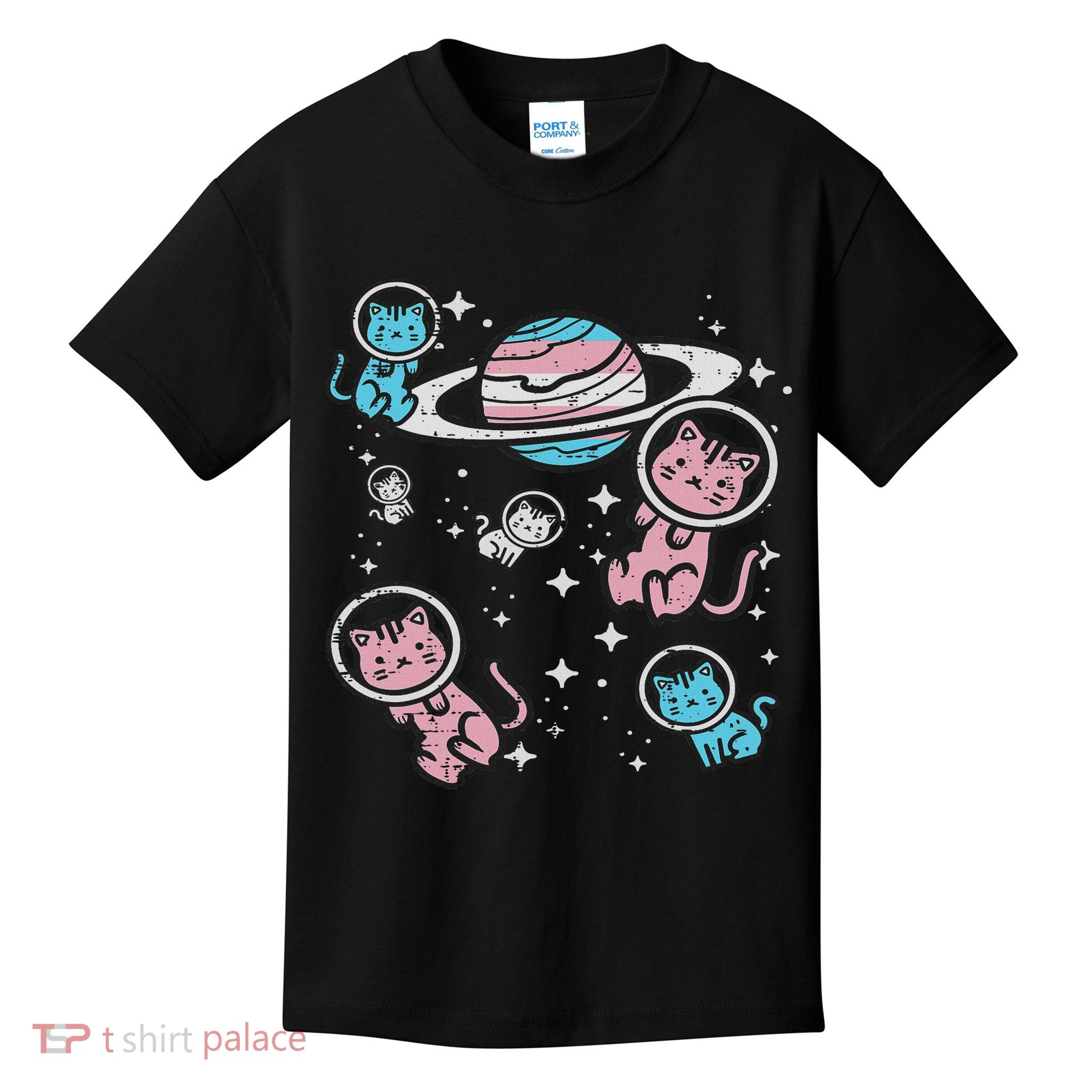 Cats In Space Transsexual Pride Month Lgbt Kids T-Shirt