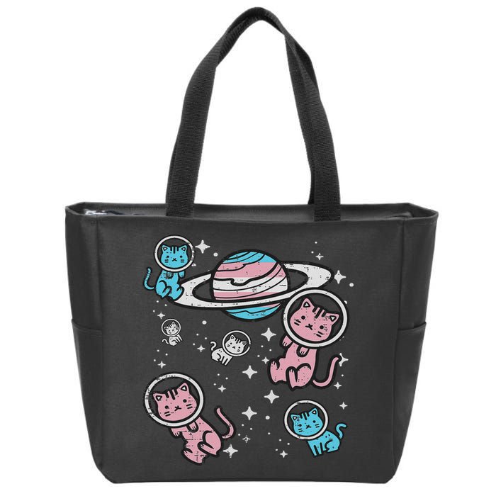 Cats In Space Transsexual Pride Month Lgbt Zip Tote Bag