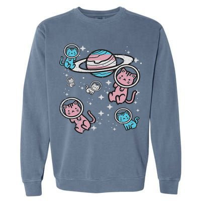 Cats In Space Transsexual Pride Month Lgbt Garment-Dyed Sweatshirt