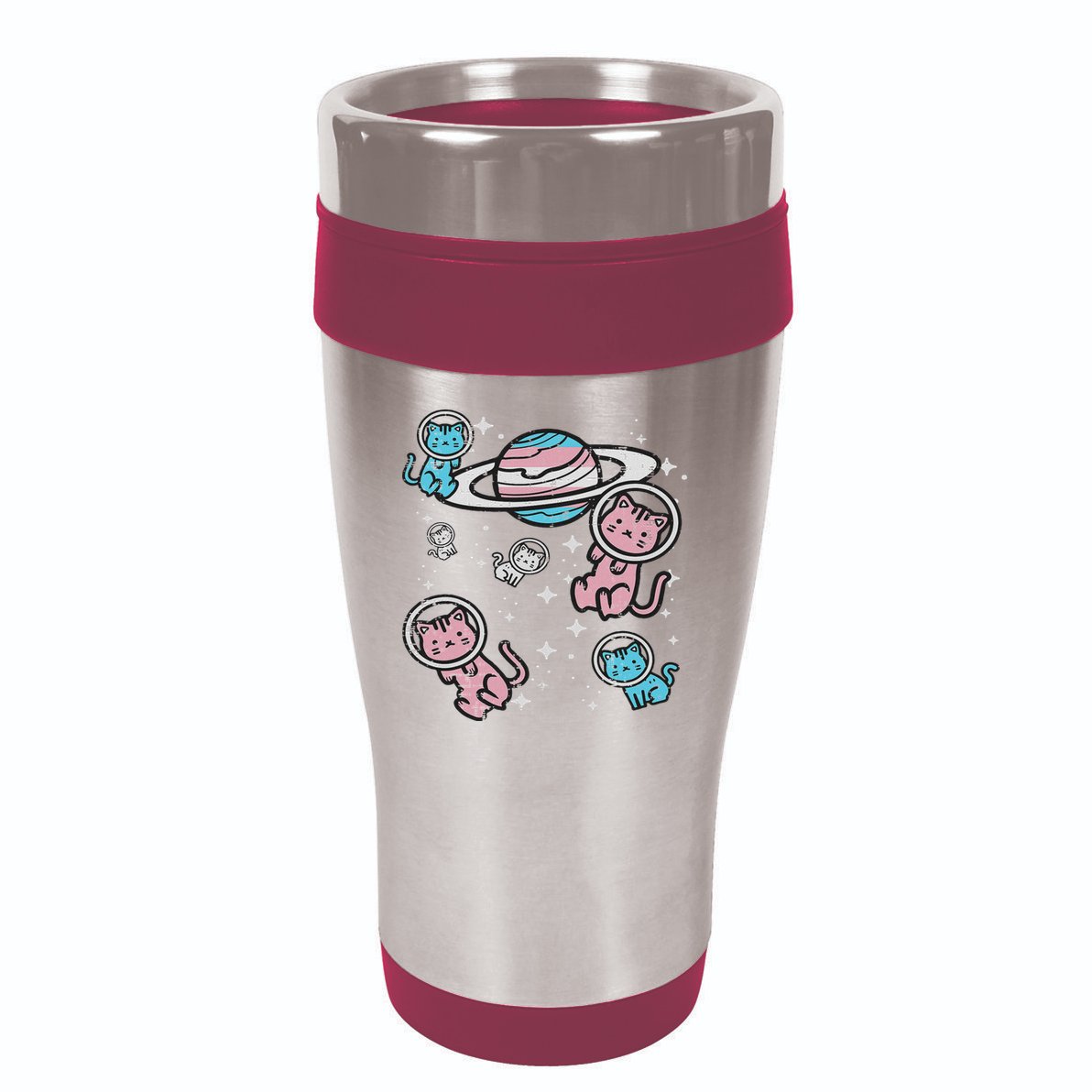 Cats In Space Transsexual Pride Month Lgbt 16oz Travel Tumbler