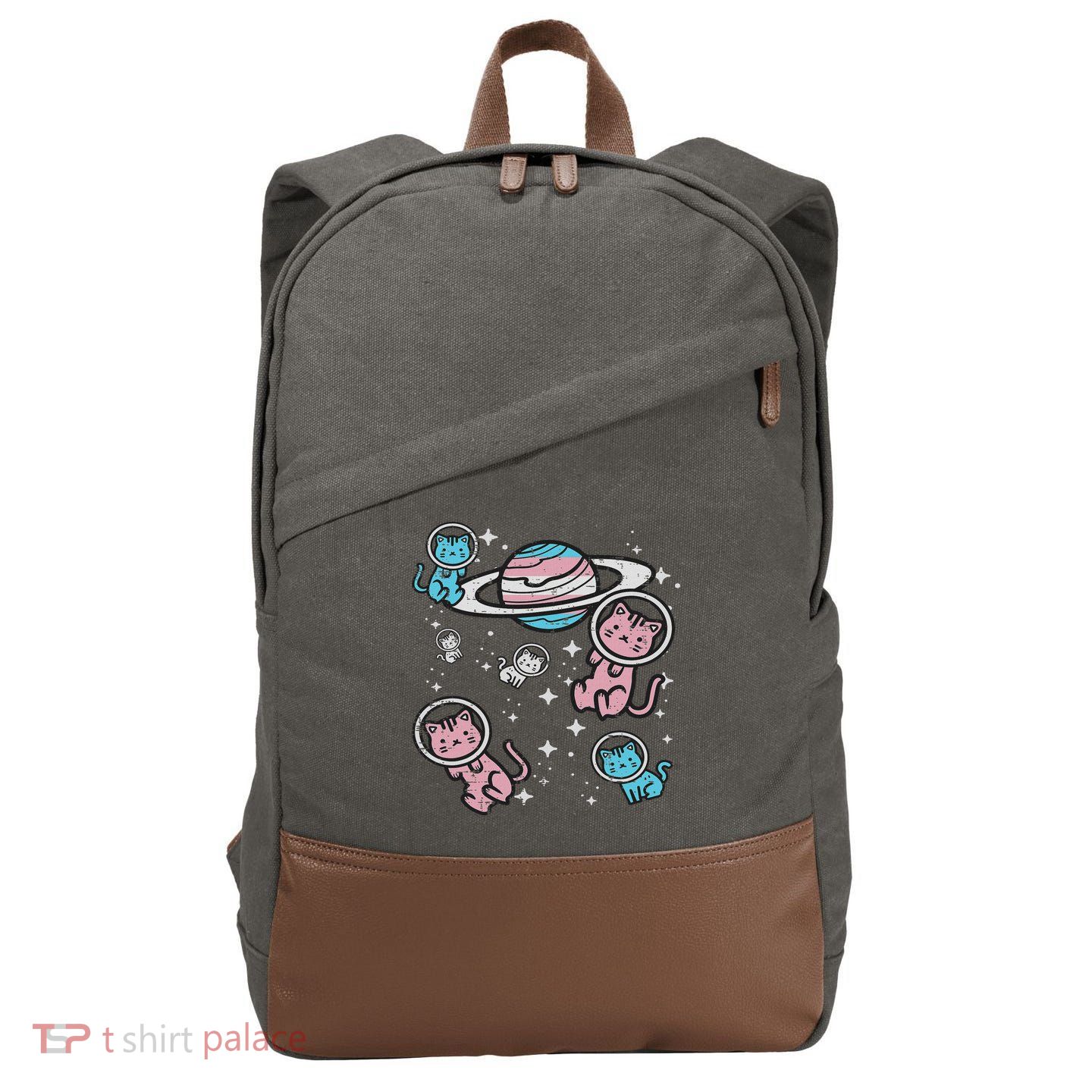 Cats In Space Transsexual Pride Month Lgbt Cotton Canvas Backpack